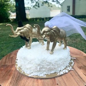 Handmade Elephant Wedding Cake Topper